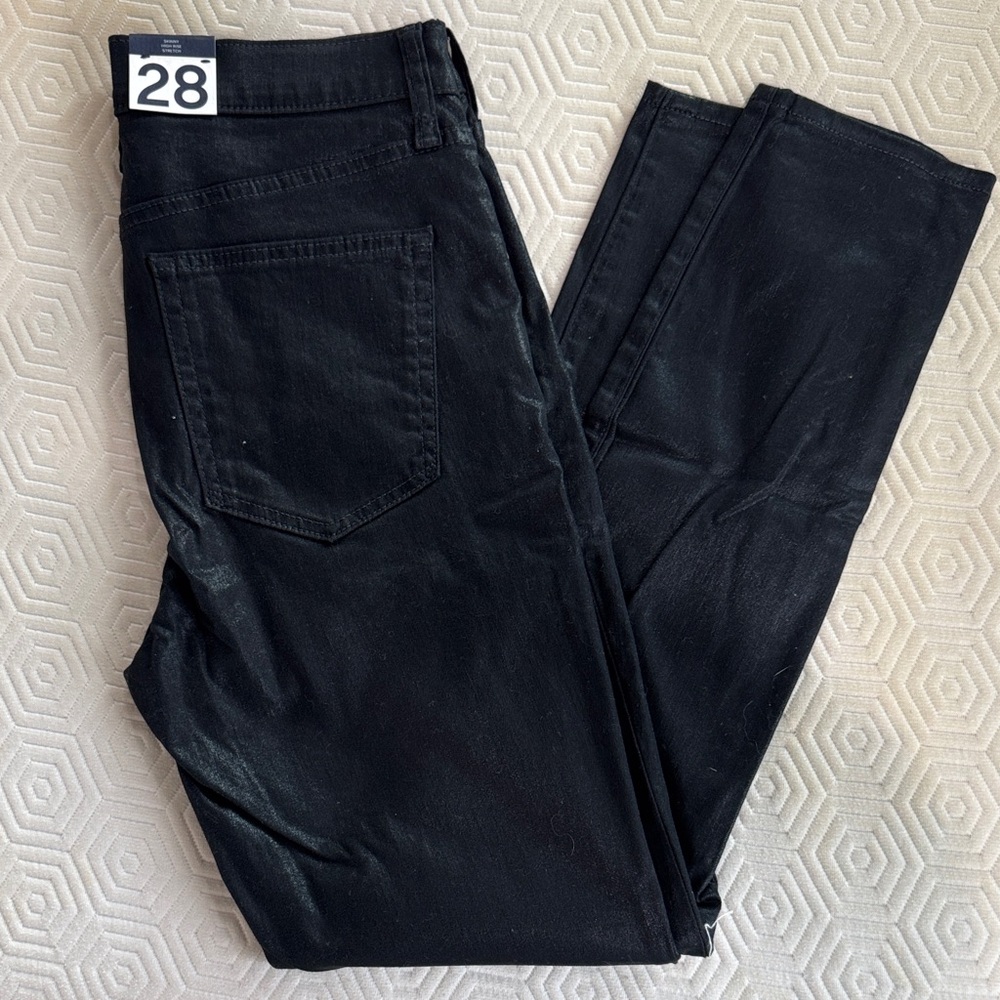 GAP Skinny High Rise Stretch Black Shimmer Jeans